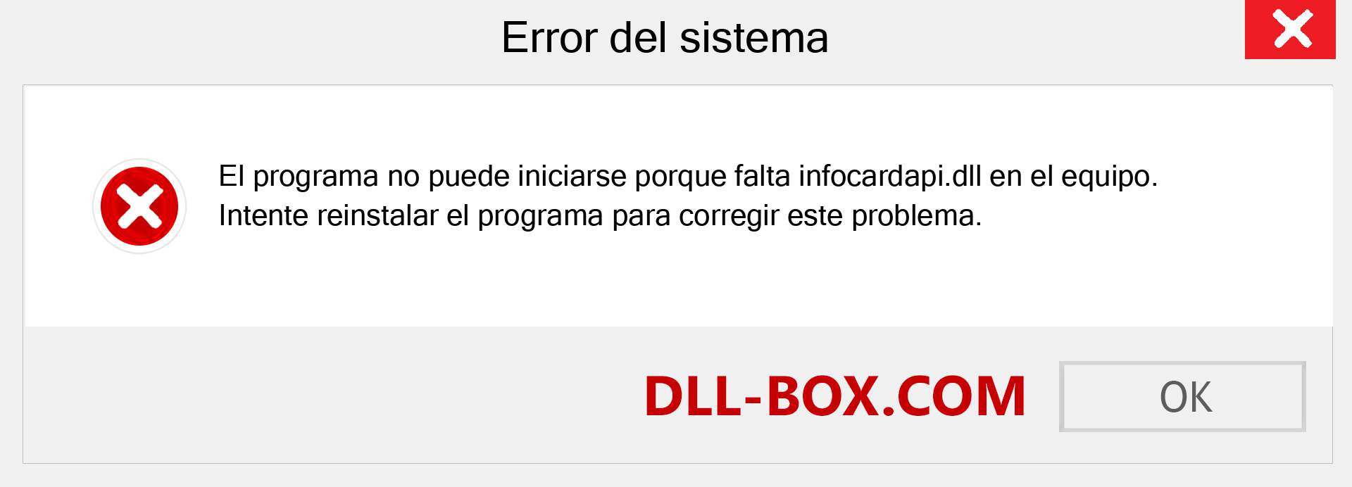 ¿Falta el archivo infocardapi.dll ?. Descargar para Windows 7, 8, 10 - Corregir infocardapi dll Missing Error en Windows, fotos, imágenes